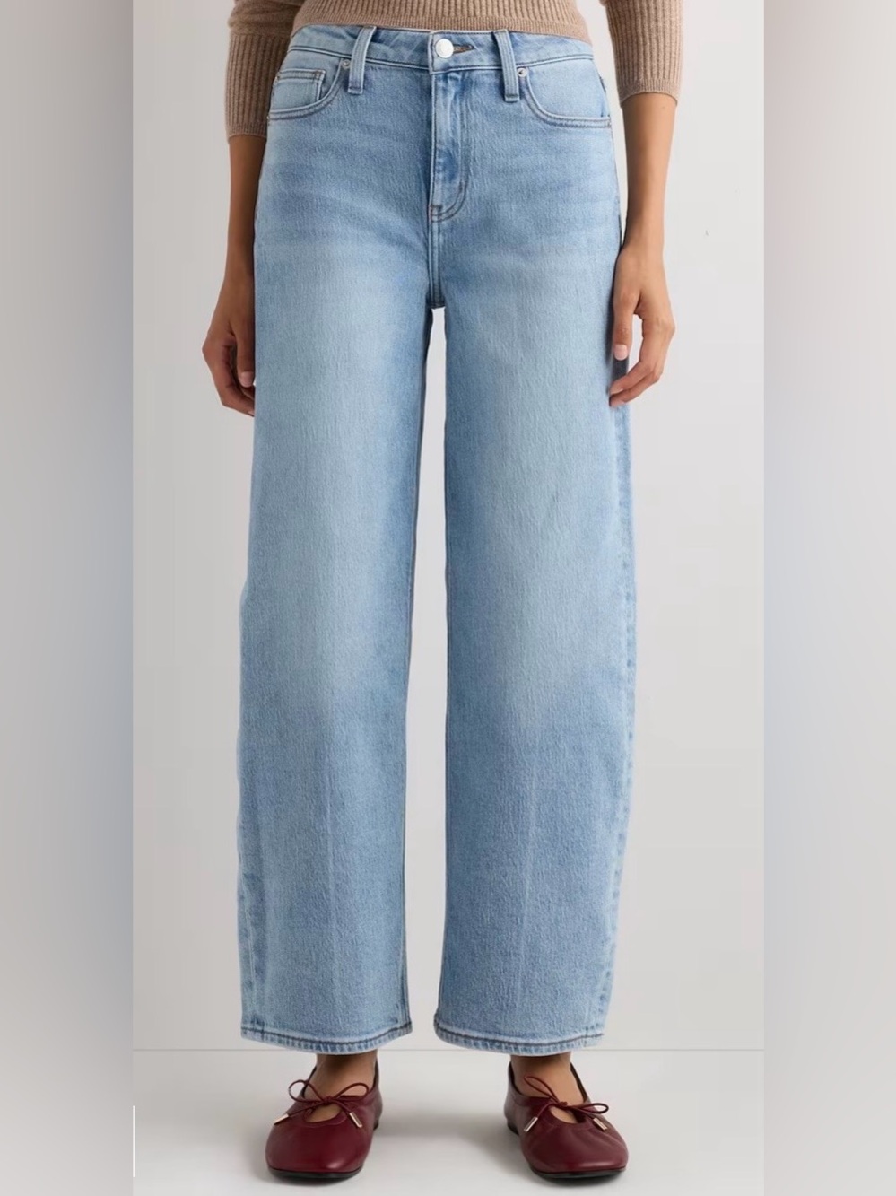 Quince Bella Stretch Barrel Cool Blue Wide-Leg Jeans size32